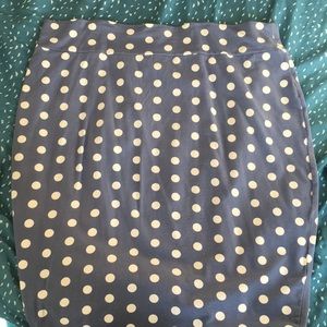 Periwinkle polka dot pencil skirt XXL